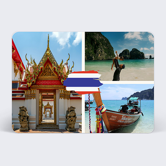 Carte Postale Drapeau Thaïlande