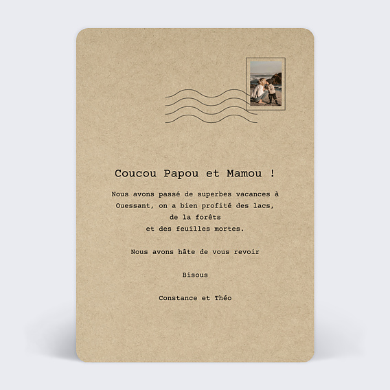 Carte postale Lettre au Père Noël Verso