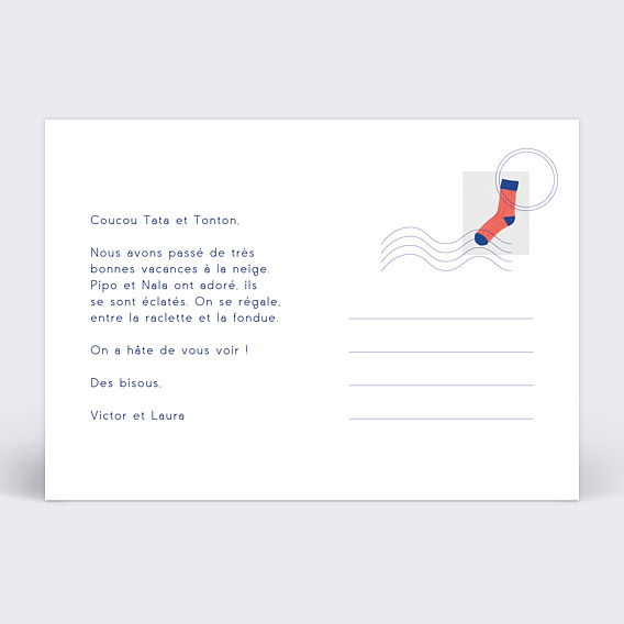 Carte postale Vêtements d'Hiver Verso