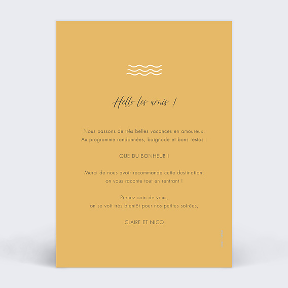 Carte postale Santorini Verso