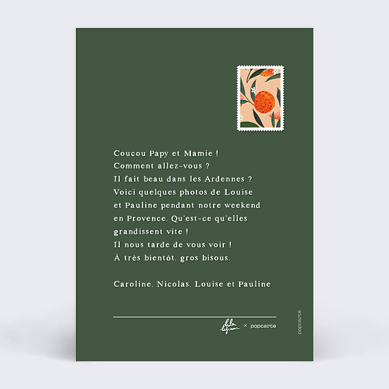 Carte Postale Lila Lefranc x Popcarte - Agrumes