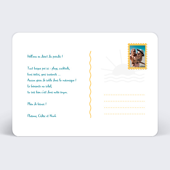 Carte postale Plaisirs d'été Verso