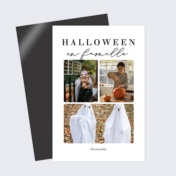 Carte Postale Halloween en famille