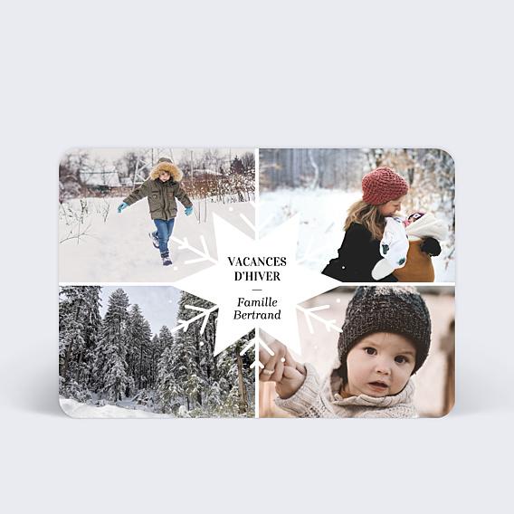 Carte Postale Etiquette Flocon