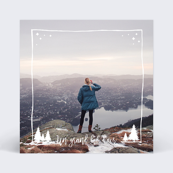 Carte postale Hiver Cadre Photo Sapins