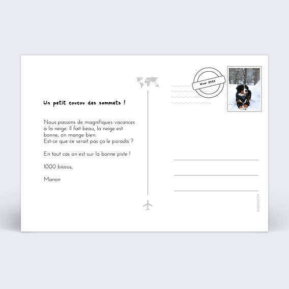 Carte postale Carte Postale Itinéraire d'Hiver Verso