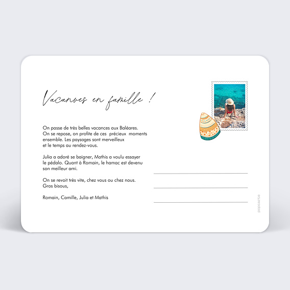 Carte postale Coquillages Nacrés Verso