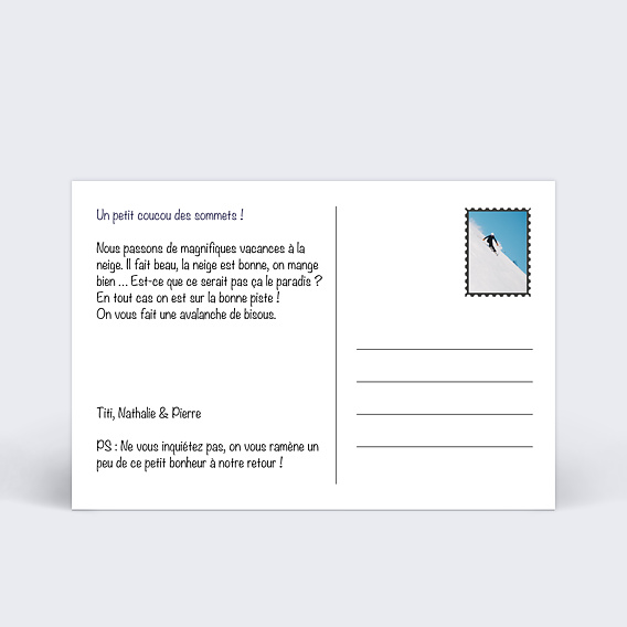 Carte postale Multiphotos 5 Photos Hiver Verso