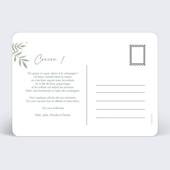 Carte postale Campagne Fleurie Verso