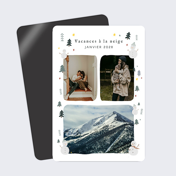Carte Postale Bonhomme de Neige Portrait