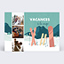 Carte postale Illustration Hiver Ski