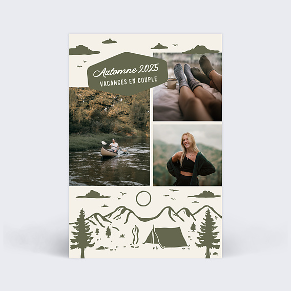 Carte postale Camping Automnal Vert