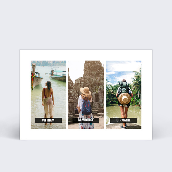 Carte postale Roadtrip étiquettes