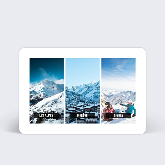 Carte postale Triptyque Vacances d'Hiver