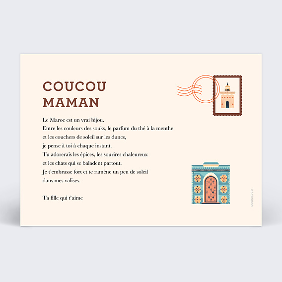 Carte postale Pêle Mêle Maroc Verso