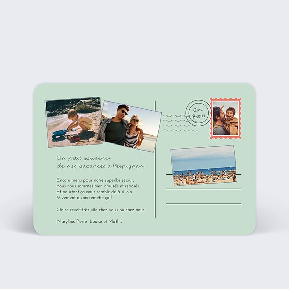 Carte postale Tchou Tchou Verso