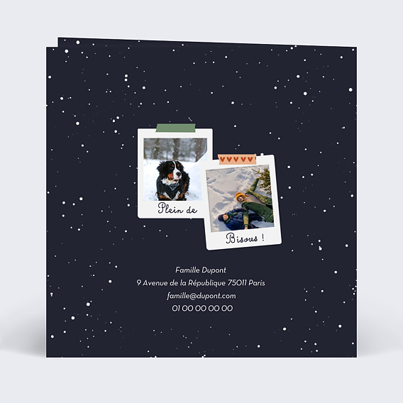 Carte postale Polaroid Enneigé Verso