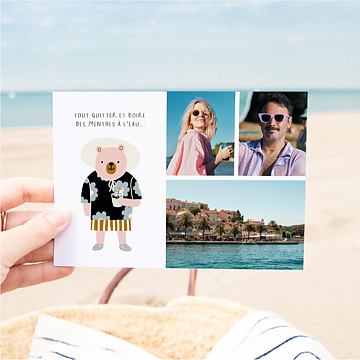 Carte Postale Ours en Vacances - Wings of the Ocean x Jennifer Bouron x Popcarte