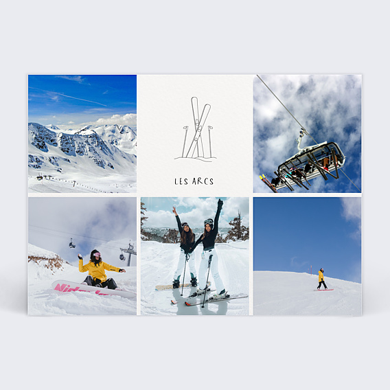 Carte Postale Paire de Skis