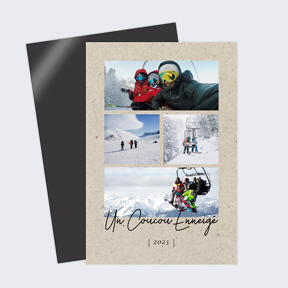 Carte postale Hiver Chiné 4 Photos