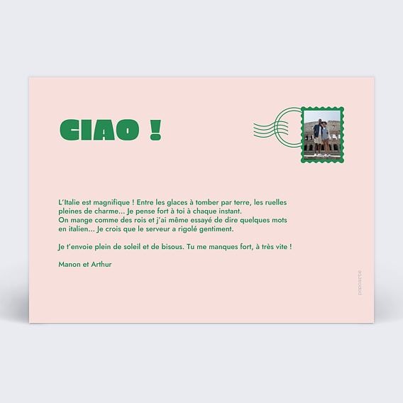 Carte postale Paysage minimaliste Verso