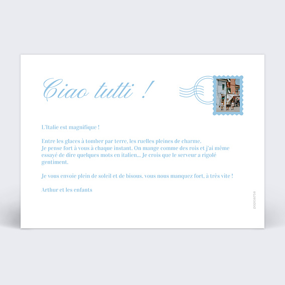 Carte postale Paysage en aquarelle Verso