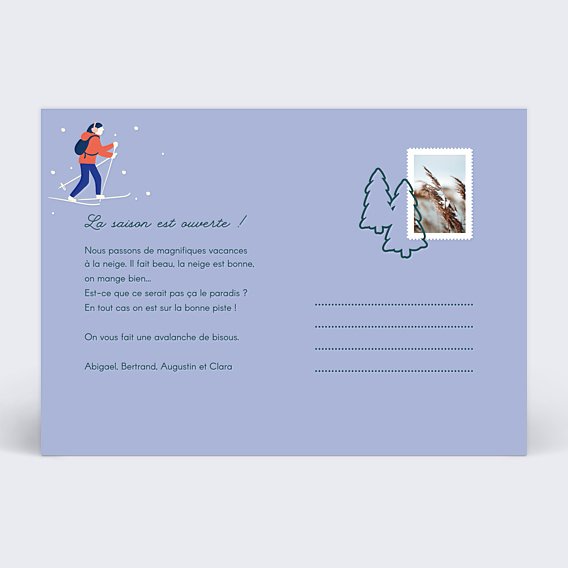 Carte Postale Motif Skieur