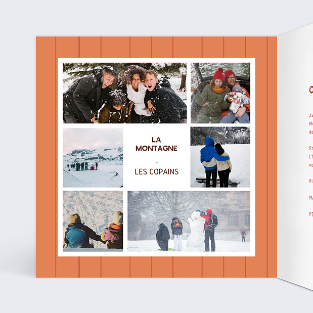 Carte Postale Hiver Plaisir Intérieur Gauche