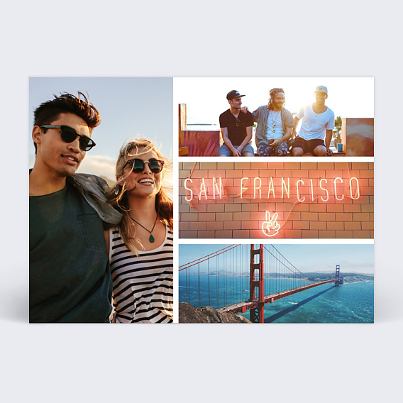 Carte postale multiphoto 1-3 horizontale Recto