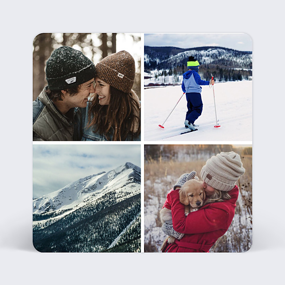 Carte Postale Multiphotos 4 Photos Hiver