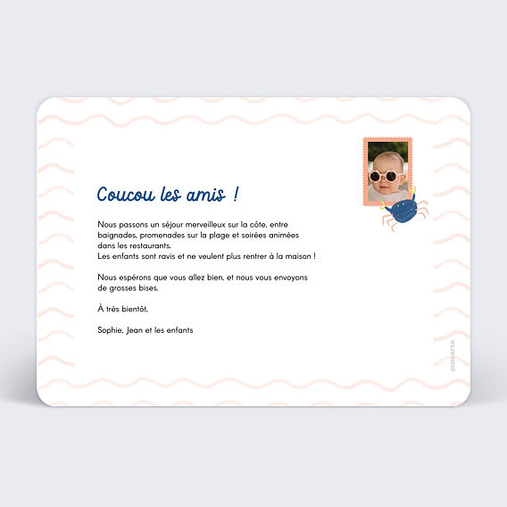 Carte postale Château de Sable Verso