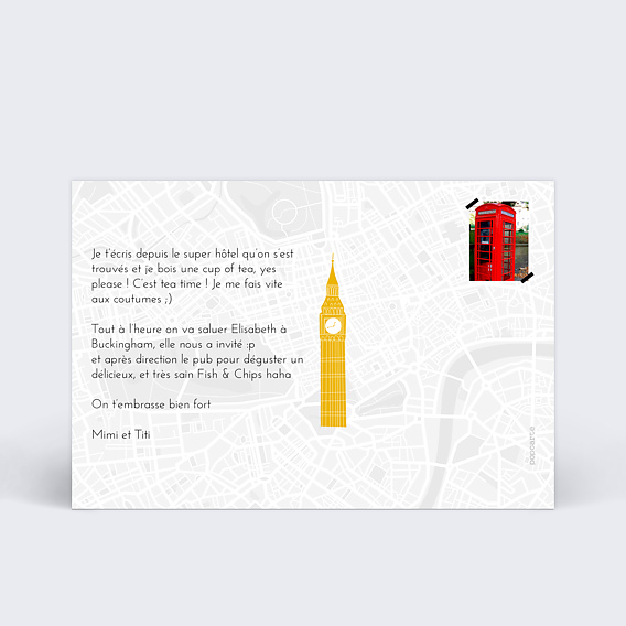 Carte postale Londres Verso