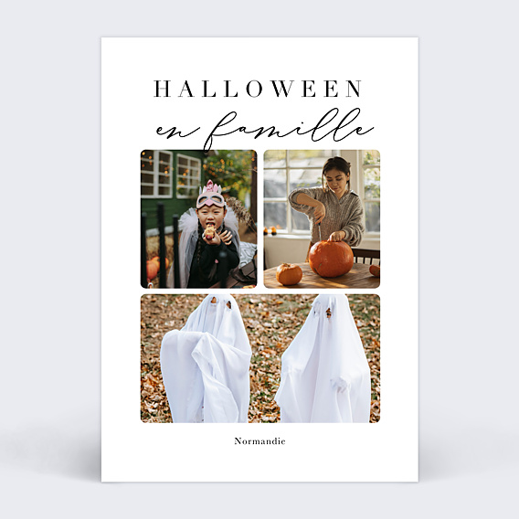 Carte postale Halloween en famille