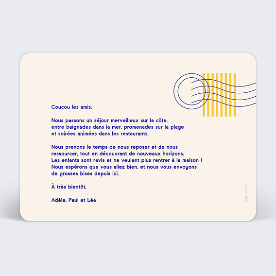 Carte postale Serviette de Plage Verso