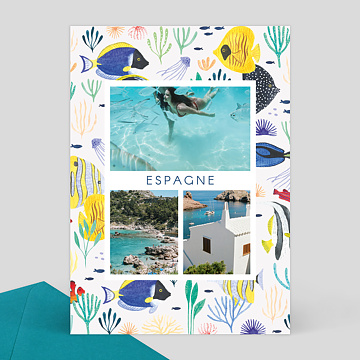 Carte Postale Poissons colorés - Wings of the Ocean x Nathalie Ouederni x Popcarte