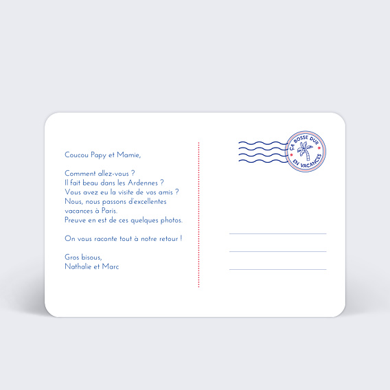 Carte Postale Tampon Vacances