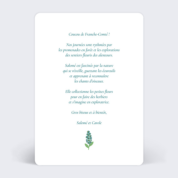 Carte postale Liberty Printemps Verso