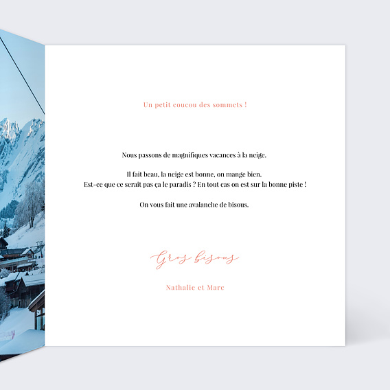 Carte postale Bel Hiver Intérieur Droit