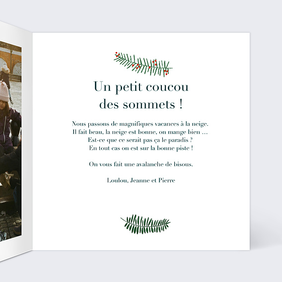 Carte postale Hiver Multiphoto Festif Intérieur Droit