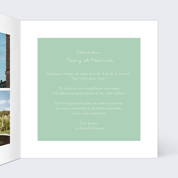 Carte postale Joyeuses Vacances Intérieur Droit