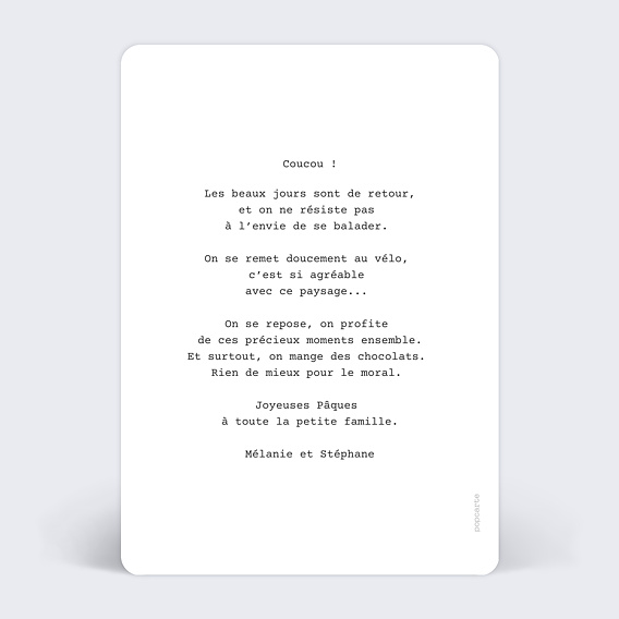 Carte postale Polaroid III Printemps Verso