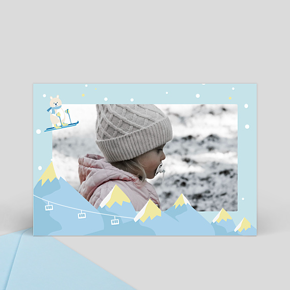 Carte Postale Hiver Enfant Photo seule