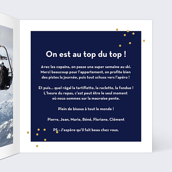 Carte Postale Hiver Multiphoto Bleu