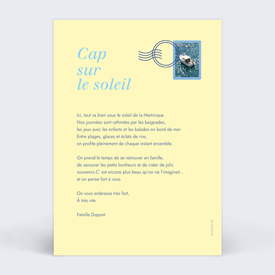 Carte postale Pêle-mêle estival Verso