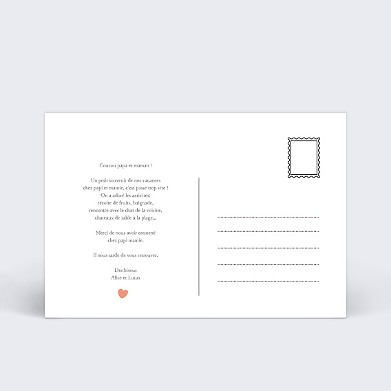 Carte postale Chez Papi et Mamie Verso