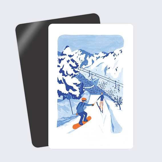 Carte postale Mona Leu-Leu x Popcarte - Ski