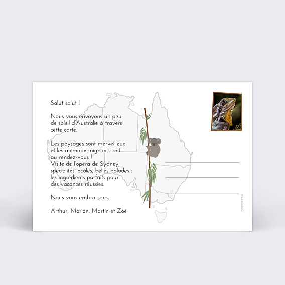 Carte Postale Typographie Australie