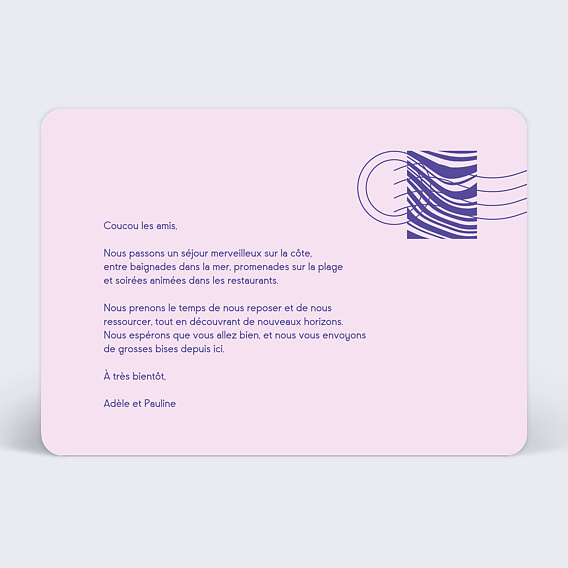 Carte postale Ondulations Verso