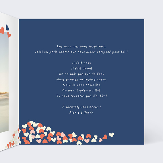 Carte postale Expédition de Bisous Intérieur Droit