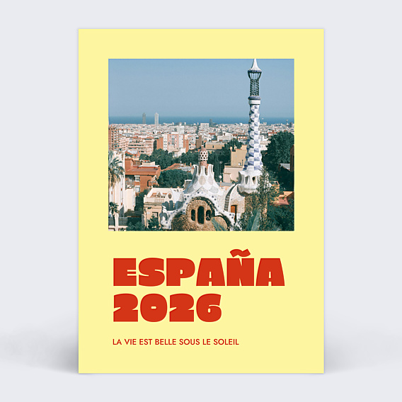 Carte Postale Typo évasion jaune